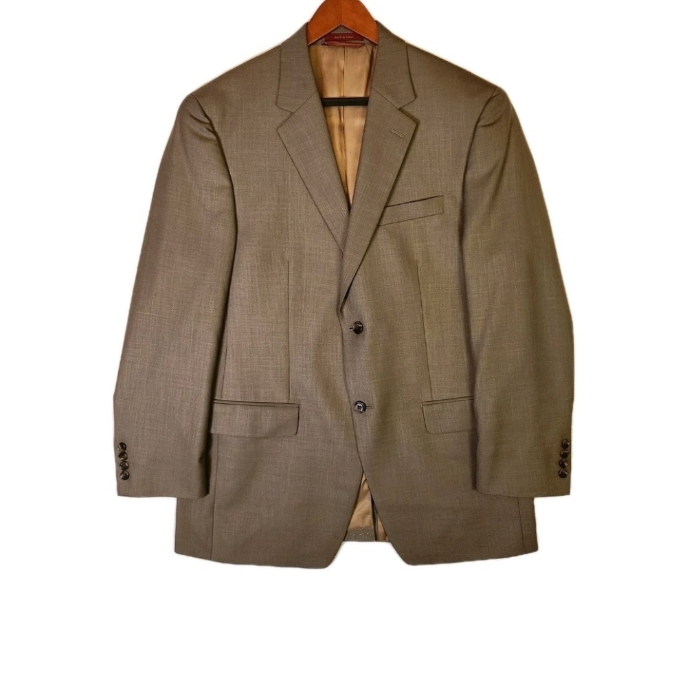 IZOD Macy's Menswear Sport Jacket Coat 40R Golden Beige Lined Notch Lapel Fall